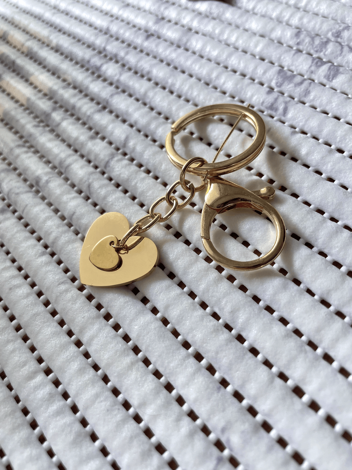 Llavero corazón doble