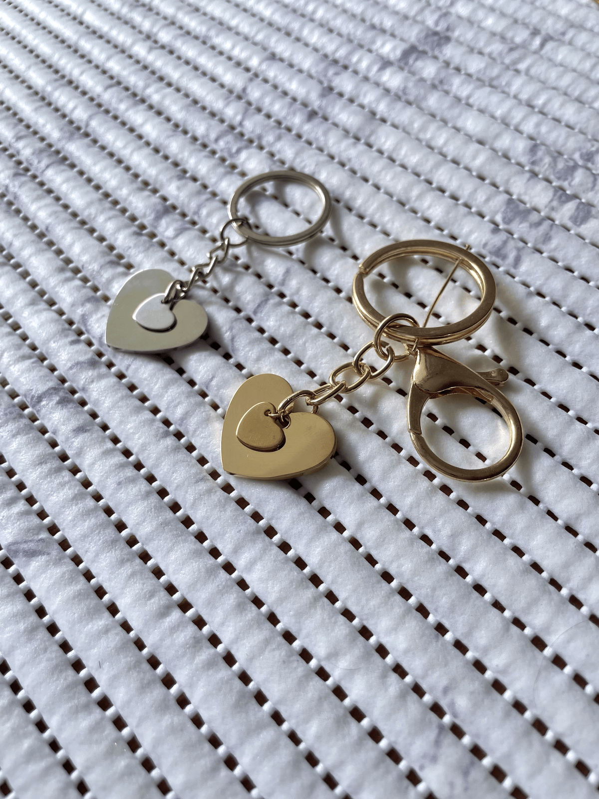 Llavero corazón doble